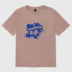 Футболка оверсайз женская Tardis blue, цвет: пыльно-розовый