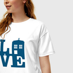 Футболка оверсайз женская Love doctor who, цвет: белый — фото 2