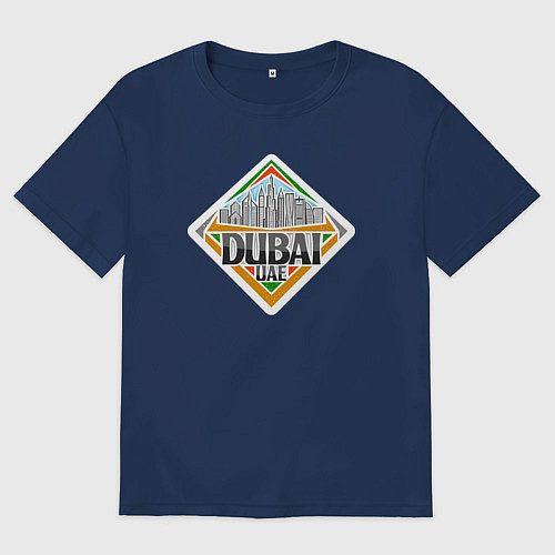 Женская футболка оверсайз ОАЭ Дубай / Тёмно-синий – фото 1