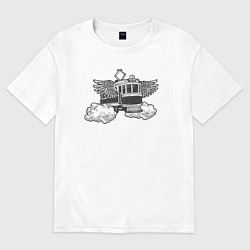 Футболка оверсайз женская Крылатый трамвай, цвет: белый