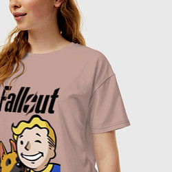 Футболка оверсайз женская Vault boy and shepherd, цвет: пыльно-розовый — фото 2