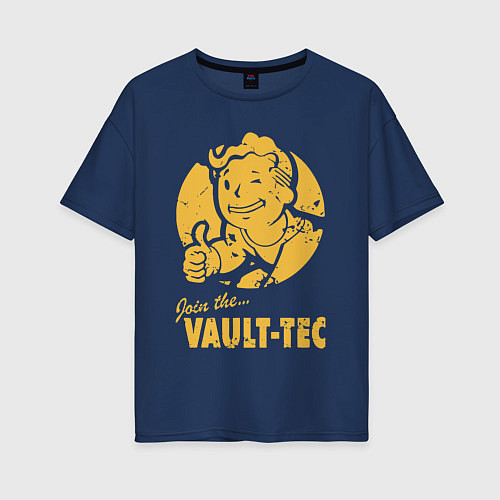 Женская футболка оверсайз Vault boy like print / Тёмно-синий – фото 1