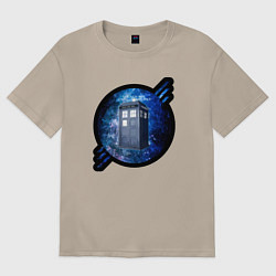 Футболка оверсайз женская Tardis in space, цвет: миндальный