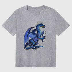 Футболка оверсайз женская Azure dragon, цвет: меланж