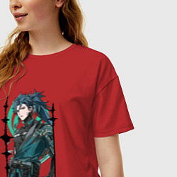 Футболка оверсайз женская Jiyan, цвет: красный — фото 2