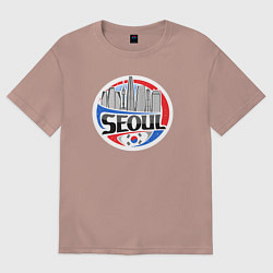 Футболка оверсайз женская Сеул - Южная Корея, цвет: пыльно-розовый