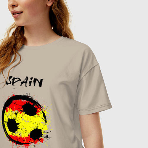 Женская футболка оверсайз Football Spain / Миндальный – фото 3