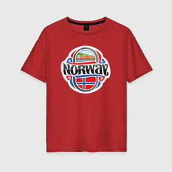 Футболка оверсайз женская Norway, цвет: красный