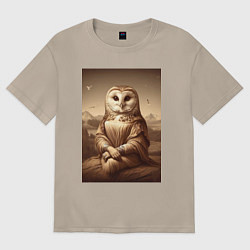 Женская футболка оверсайз Сова Мона - фантазия от нейросети