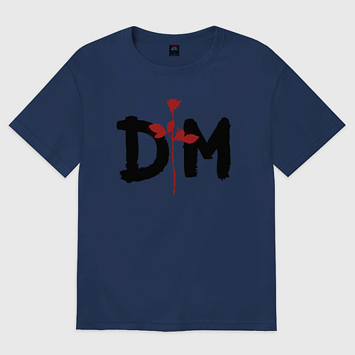 Женская футболка оверсайз Депеш мод логотип / Тёмно-синий – фото 1