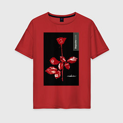 Футболка оверсайз женская Depeche mode rose, цвет: красный