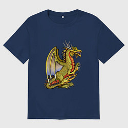 Футболка оверсайз женская HOMM3 gold dragon, цвет: тёмно-синий