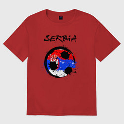 Футболка оверсайз женская Сборная - Сербия, цвет: красный