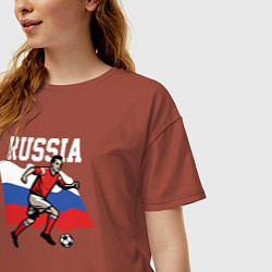 Футболка оверсайз женская Футболист России, цвет: кирпичный — фото 2