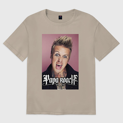 Женская футболка оверсайз Papa Roach - Jacoby Shaddix / Миндальный – фото 1