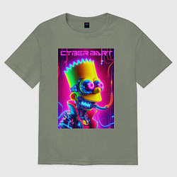 Футболка оверсайз женская Cyber Bart - neon glow fantasy, цвет: авокадо
