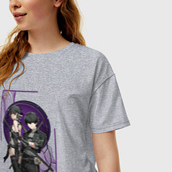 Футболка оверсайз женская Wuthering Waves Rovers, цвет: меланж — фото 2