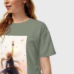 Футболка оверсайз женская Хвост Феи Нацу Драгнил, цвет: авокадо — фото 2