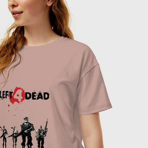 Женская футболка оверсайз Выжившие Left 4 Dead / Пыльно-розовый – фото 3