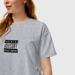 Футболка оверсайз женская Содержит ненормативную лексику, цвет: меланж — фото 2