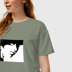 Футболка оверсайз женская Застенчивая незнакомка, цвет: авокадо — фото 2