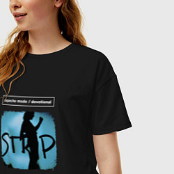 Футболка оверсайз женская Depeche Mode - Devotional stripped, цвет: черный — фото 2