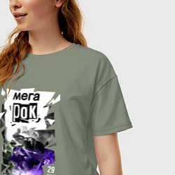 Футболка оверсайз женская Фестиваль - Мегарок, цвет: авокадо — фото 2