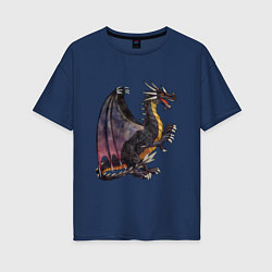 Футболка оверсайз женская HOMM3 Black Dragon, цвет: тёмно-синий