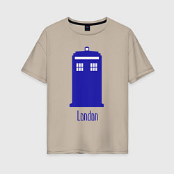 Женская футболка оверсайз Tardis - London