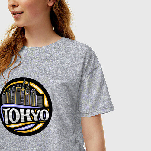Женская футболка оверсайз Tokyo / Меланж – фото 3