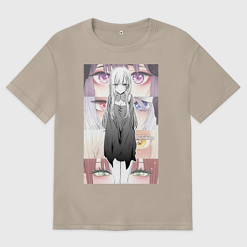 Женская футболка оверсайз Эта фарфоровая кукла влюбилась / Миндальный – фото 1