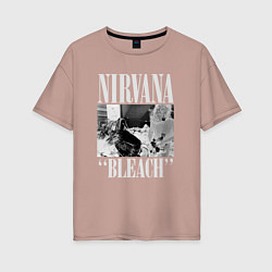 Женская футболка оверсайз Nirvana bleach black album