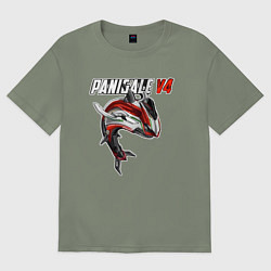 Футболка оверсайз женская Ducati Panigale shark, цвет: авокадо