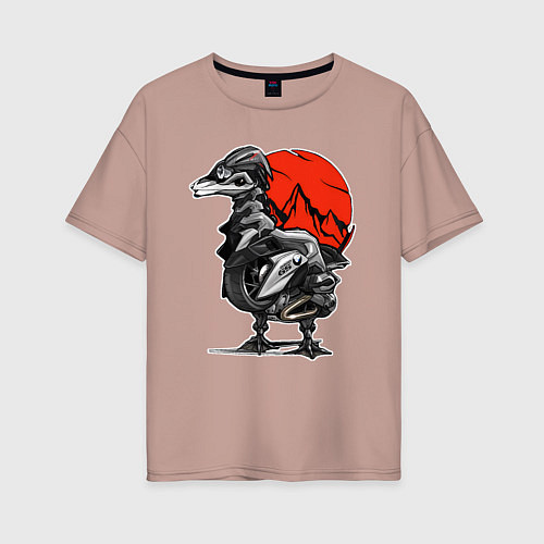 Женская футболка оверсайз BMW GS Гусь / Пыльно-розовый – фото 1