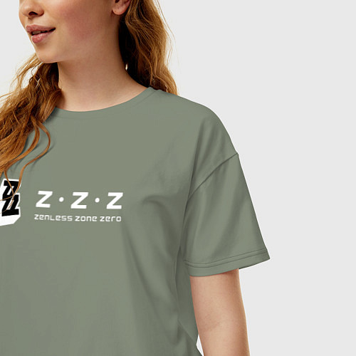 Женская футболка оверсайз Zenless zone zero логотип / Авокадо – фото 3