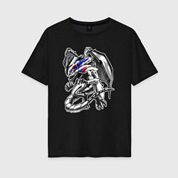 Футболка оверсайз женская BMW S100RR Drago, цвет: черный