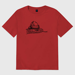 Футболка оверсайз женская Змей новогодний, цвет: красный