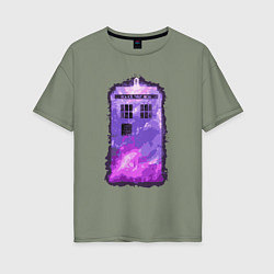 Футболка оверсайз женская Violet tardis, цвет: авокадо