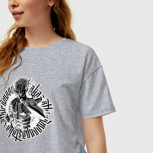 Женская футболка оверсайз Клинок рассекающий демонов - Аказа / Меланж – фото 3