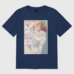 Футболка оверсайз женская Марин Китагава косплей, цвет: тёмно-синий