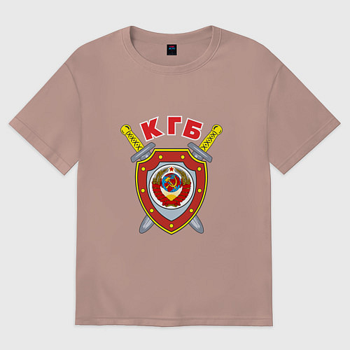 Женская футболка оверсайз КГБ / Пыльно-розовый – фото 1