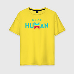 Футболка оверсайз женская Once human logo, цвет: желтый