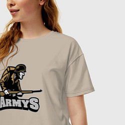 Футболка оверсайз женская Armys, цвет: миндальный — фото 2