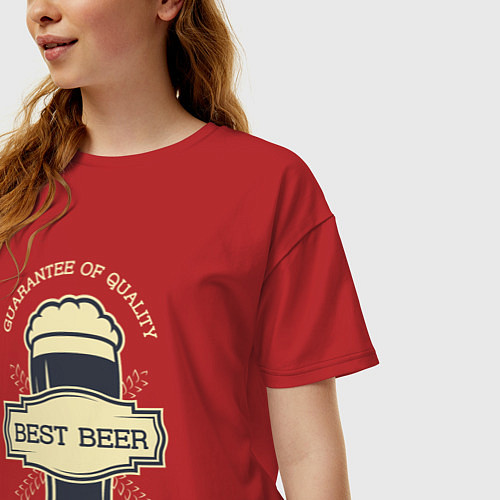 Женская футболка оверсайз Best beer / Красный – фото 3