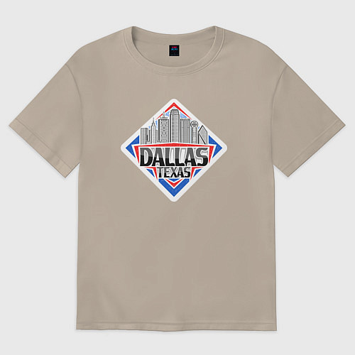 Женская футболка оверсайз Даллас Техас / Миндальный – фото 1
