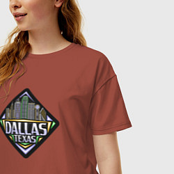 Футболка оверсайз женская Техас Даллас, цвет: кирпичный — фото 2
