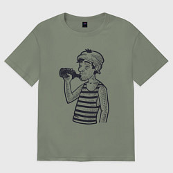 Футболка оверсайз женская Алкаш, цвет: авокадо