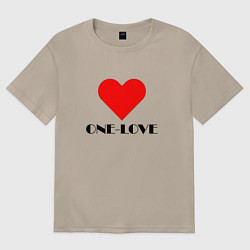 Футболка оверсайз женская One - love, цвет: миндальный