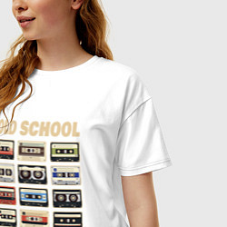 Футболка оверсайз женская Плейлист старой школы, цвет: белый — фото 2
