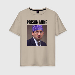 Женская футболка оверсайз Prison mike Michael Scott - офис